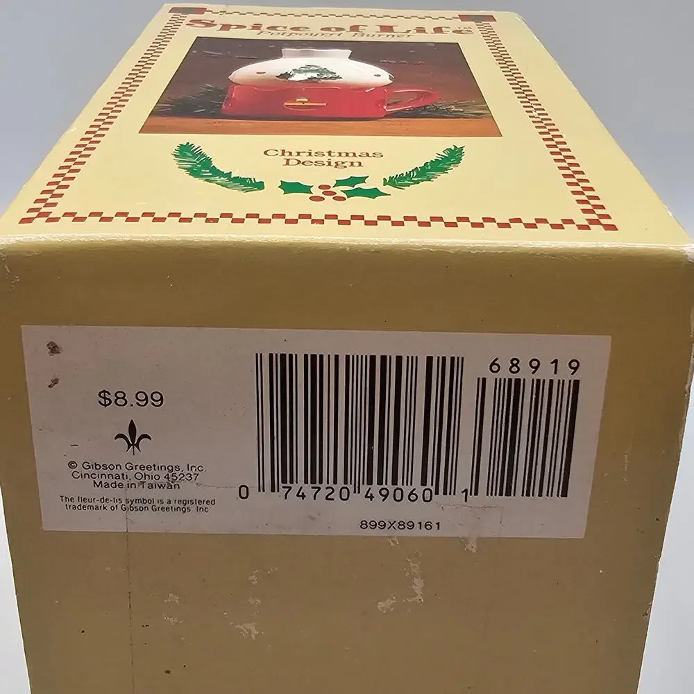 Vintage 80s Gibson Greetings Card Spice of Life Christmas Scent Warmer NEW